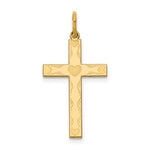 14K Laser Designed Cross with Hearts Charm