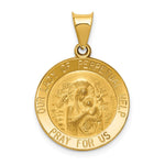 14k Polished and Satin Hollow Our Lady of Perpetual Help Medal Round Pendant