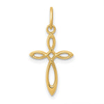 14k Polished Small Ribbon Cross Pendant