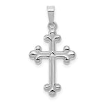 14k White Gold Polished Budded Cross Pendant