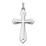 14k White Gold Polished and Satin Cross Pendant