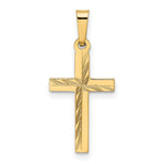 14k Diamond-cut Small Hollow Cross Pendant