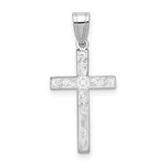14K White Floral Cross Charm