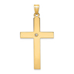 14k Polished .03 carat Diamond Cross Pendant