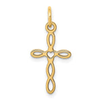 14K Loop with Center Heart Cross Charm
