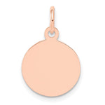 14k Rose Gold Plain .035 Gauge Round Engraveable Disc Charm