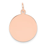 14k Rose Gold Plain .027 Gauge Round Engravable Disc Charm