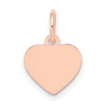 14k Rose Gold Plain .013 Gauge Engraveable Heart Disc Charm