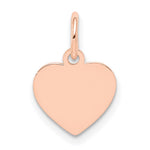 14k Rose Gold Plain .018 Gauge Engraveable Heart 12x Disc Charm