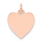 14k Rose Gold Plain .018 Gauge Engraveable Heart 15x Disc Charm