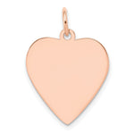 14k Rose Gold Plain .018 Gauge Engraveable Heart 21x Disc Charm