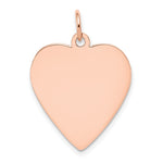 14k Rose Gold Plain .013 Gauge Engraveable Heart 24x Disc Charm