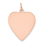14k Rose Gold Plain .018 Gauge Engraveable Heart 24x Disc Charm