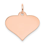 14k Rose Gold Plain .027 Gauge Engraveable Heart 18x Disc Charm