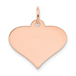 14k Rose Gold Plain .018 Gauge Engraveable Heart 18x Disc Charm