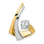 14k Two-tone Peg-Set Diamond Slide Mounting Fits up to Regular/ Fancy or Reversible Omega