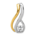 14k Two-tone Peg-Set Diamond Fancy Slide Mounting Fits up to Regular/ Fancy or Reversible Omega