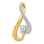 14k Two-tone Fancy Peg-Set Diamond Slide Mounting Fits up to Regular/Fancy/Reversible Omega