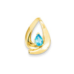 14k 7x Pear Blue Topaz slide
