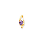 14k 8x Oval Amethyst Checker slide
