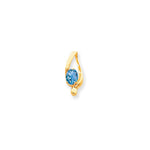 14k 8x Oval Blue Topaz Checker slide