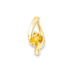 14k 8x Oval Citrine slide