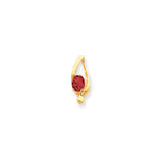 14k 8x Oval Garnet Checker slide