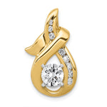 14k Peg-set AA Diamond Semi-Mount Slide Fits up to Regular/ Fancy or Reversible Omega
