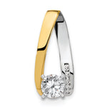 14k Two-tone Peg-Set A Diamond Semi-Mount Slide Fits up to Regular/ Fancy or Reversible Omega