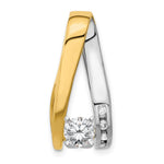 14k Two-tone Peg-Set AA Diamond Semi-Mount Slide Fits up to Regular/ Fancy or Reversible Omega