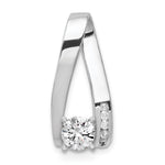 14k White Gold Peg-Set AAA Diamond Semi-Mount Slide Fits up to Regular/ Fancy or Reversible Omega