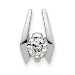 14k White Gold Complete A Diamond Slide Fits up to Fancy or Reversible Omega Only