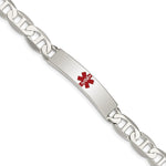 Sterling Silver Polished Medical Anchor Link ID Bracelet