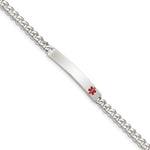 Sterling Silver Polished Medical Curb Link ID Bracelet