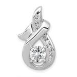 14k White Gold Peg-set VS Diamond Semi-Mount Slide Fits up to Regular/ Fancy or Reversible Omega