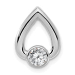 14k White Gold Holds Stone Teardrop Chain Slide Mounting