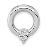 14k White Gold Circle Diamond Chain Slide Mtg