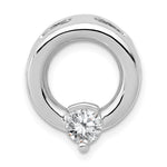 14k White Gold Circle Diamond Chain Slide Mtg