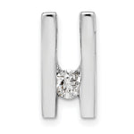 14k White Gold Complete AAA Diamond Slide Fits up to Regular/ Fancy or Reversible Omega