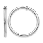 14k White Gold 2.5x Polished Tube Hoop Non-pierced Earrings