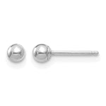 14k White Gold Polished Puffed Ball Post Earrings