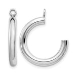 14k White Gold Polished 3x Tube Hoop Earring Jackets