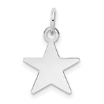 14k White Gold Plain .013 Gauge Engravable 14x Star Disc Charm