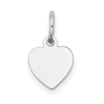 14k White Gold Plain .009 Gauge Engravable Heart 11x Disc Charm