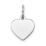 14k White Gold Plain .018 Gauge Engravable Heart 12x Disc Charm