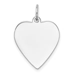 14k White Gold Plain .013 Gauge Engravable Heart 21x Disc Charm