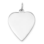 14k White Gold Plain .011 Gauge Engravable Heart 23x Disc Charm