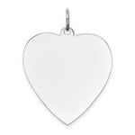 14k White Gold Plain .027 Gauge Engravable Heart 27x Disc Charm