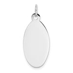 14k White Gold Plain 22x .018 Gauge Elliptical Engravable Disc Charm