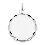 14k White Gold .011 Gauge Engravable Round Scalloped 26x Disc Charm